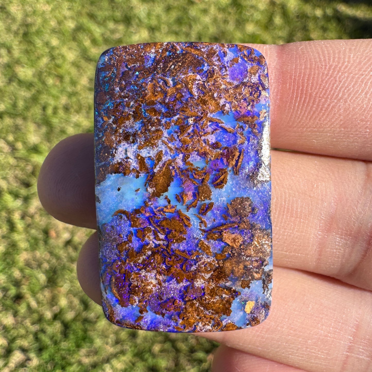 47.40 Ct extra large blue and purple matrix boulder opal