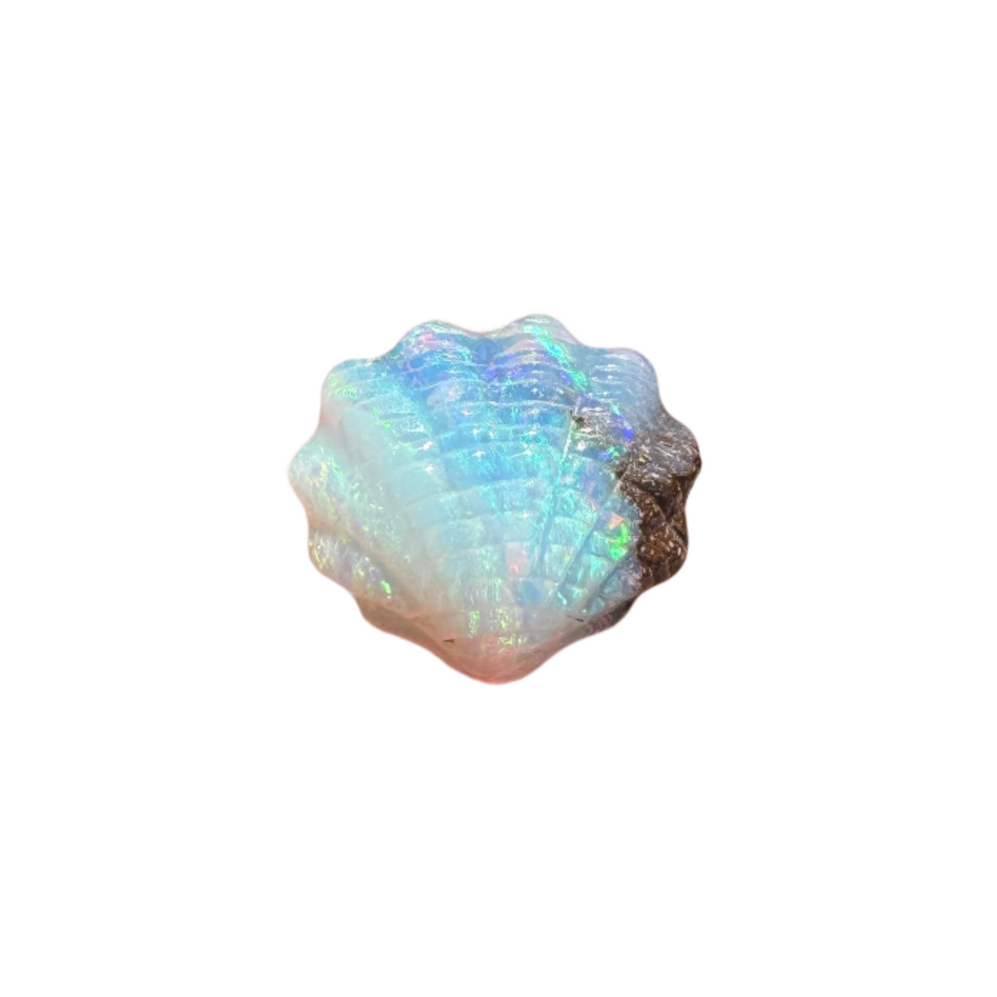 2.18 Ct fan shell boulder opal carving