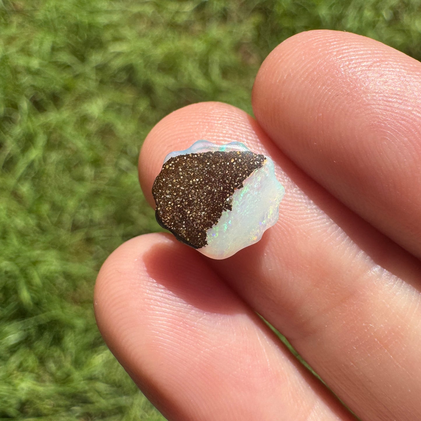 2.18 Ct fan shell boulder opal carving
