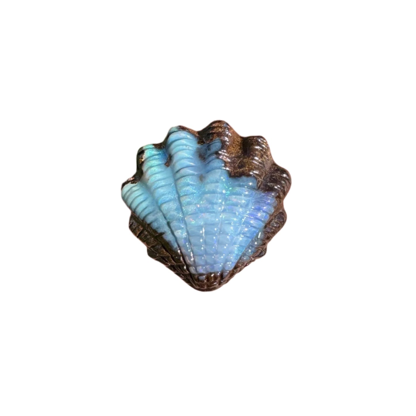8.03 Ct fan shell boulder opal carving