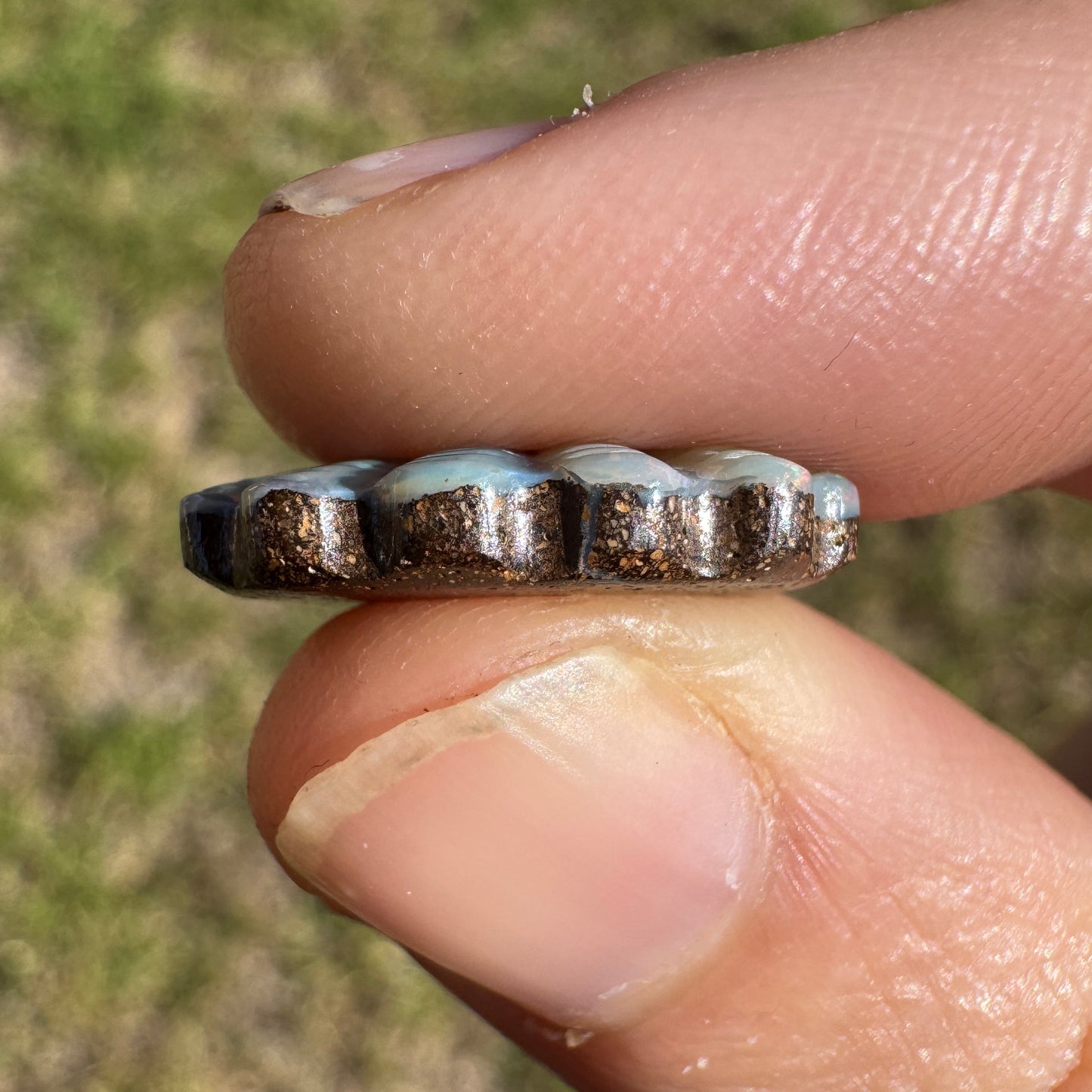 6.83 Ct shell boulder opal carving