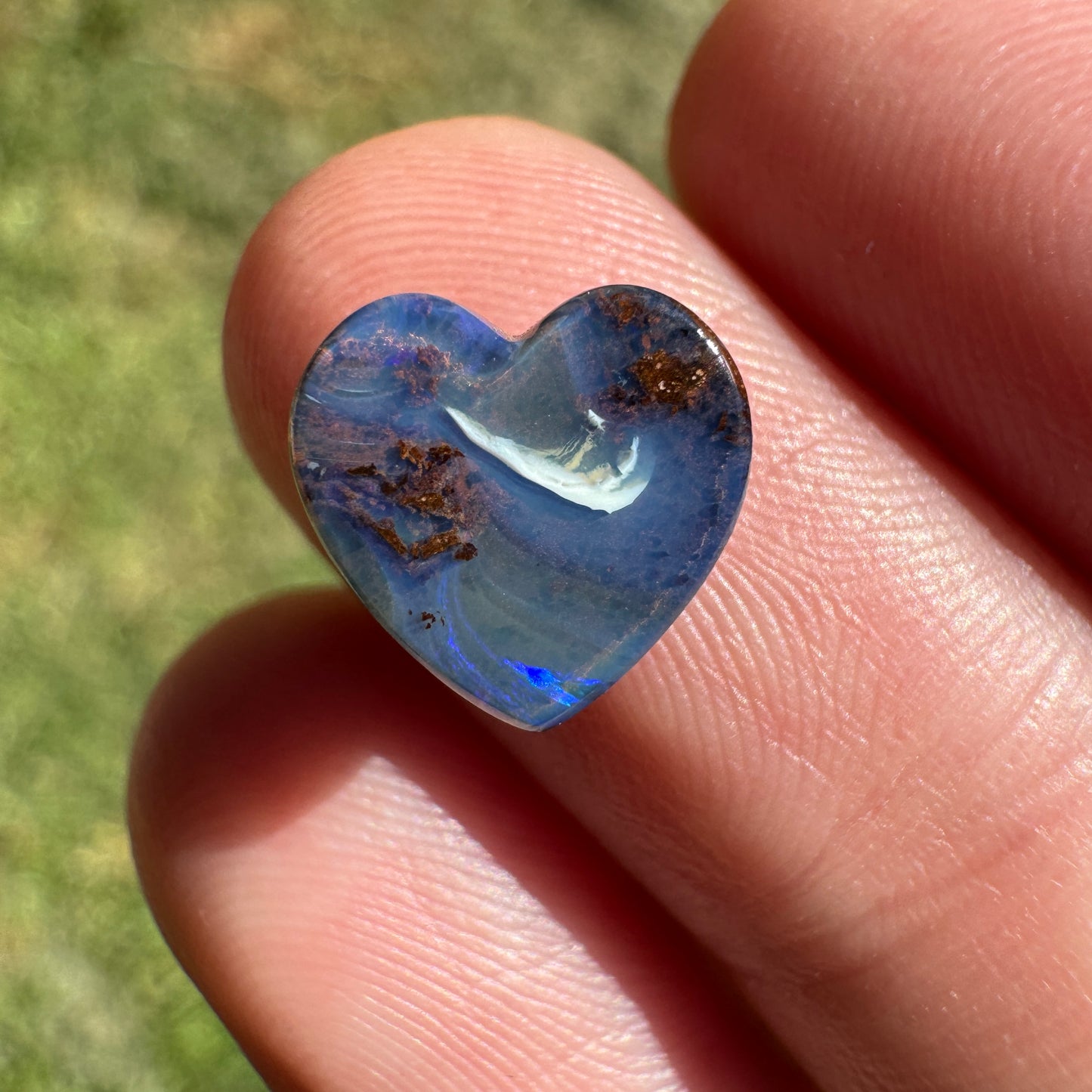 2.42 Ct heart boulder opal