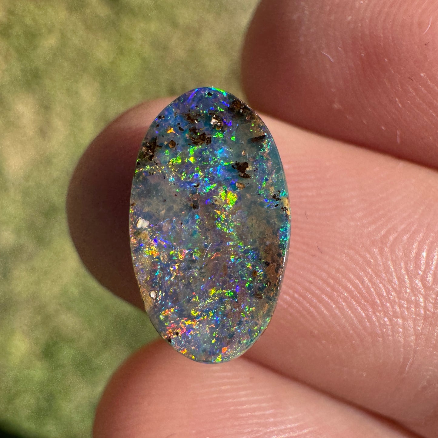 2.51 Ct rainbow oval boulder opal