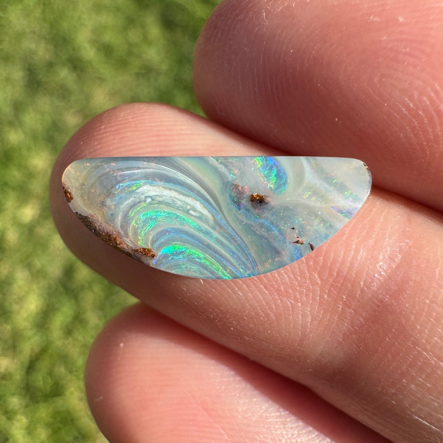 2.47 Ct half-circle boulder opal