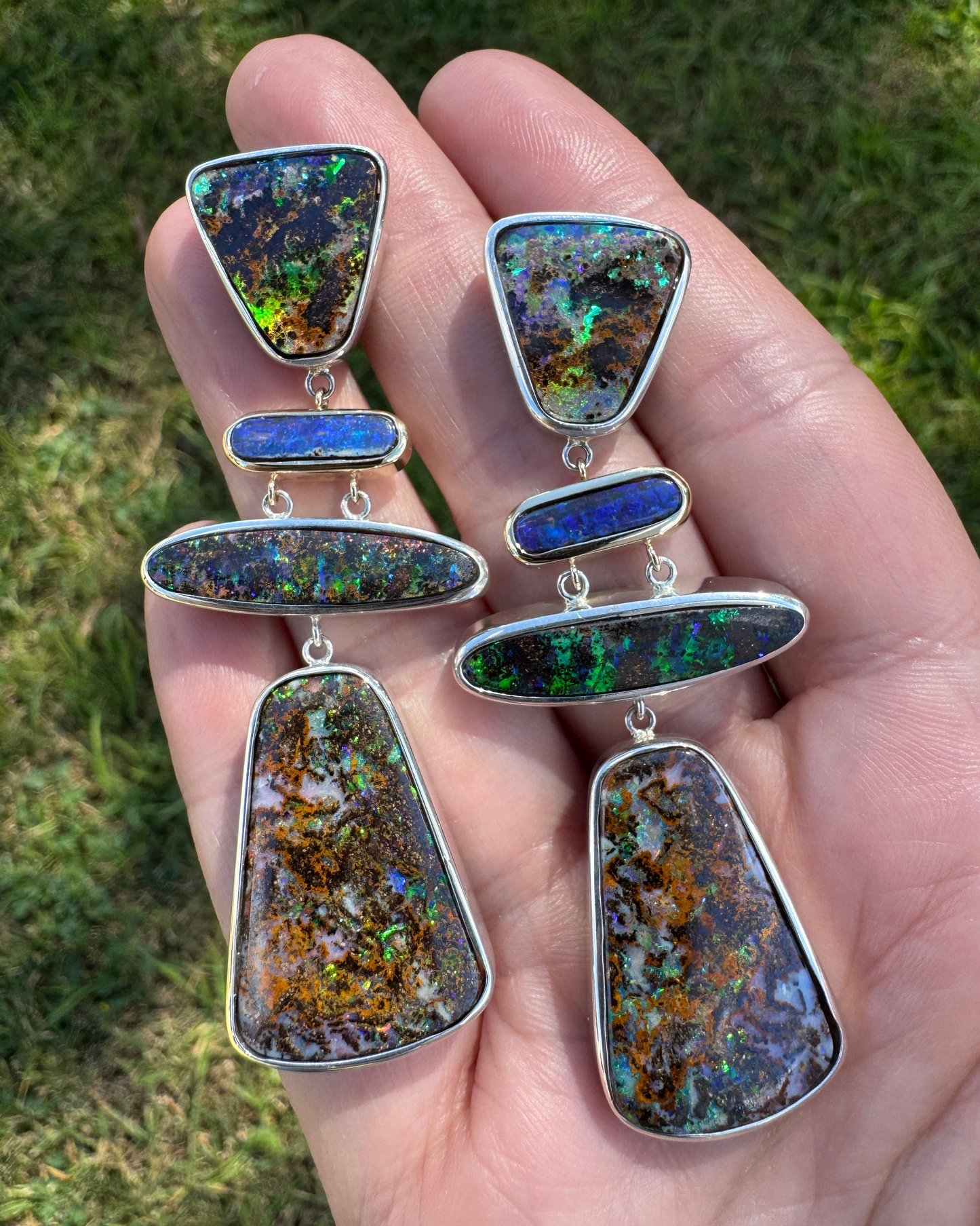 'Sacred Totem' opal earrings