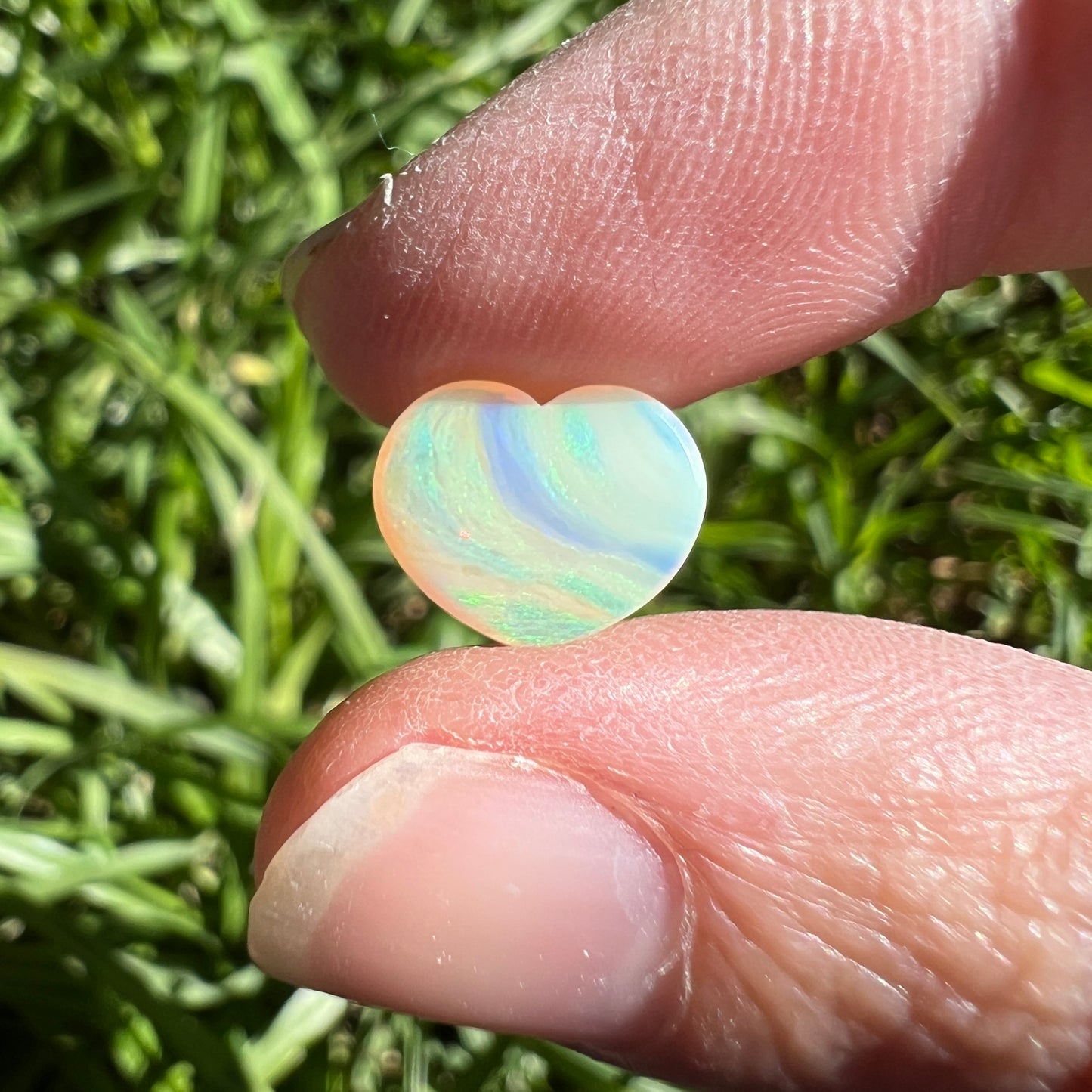 1.84 Ct crystal heart boulder opal