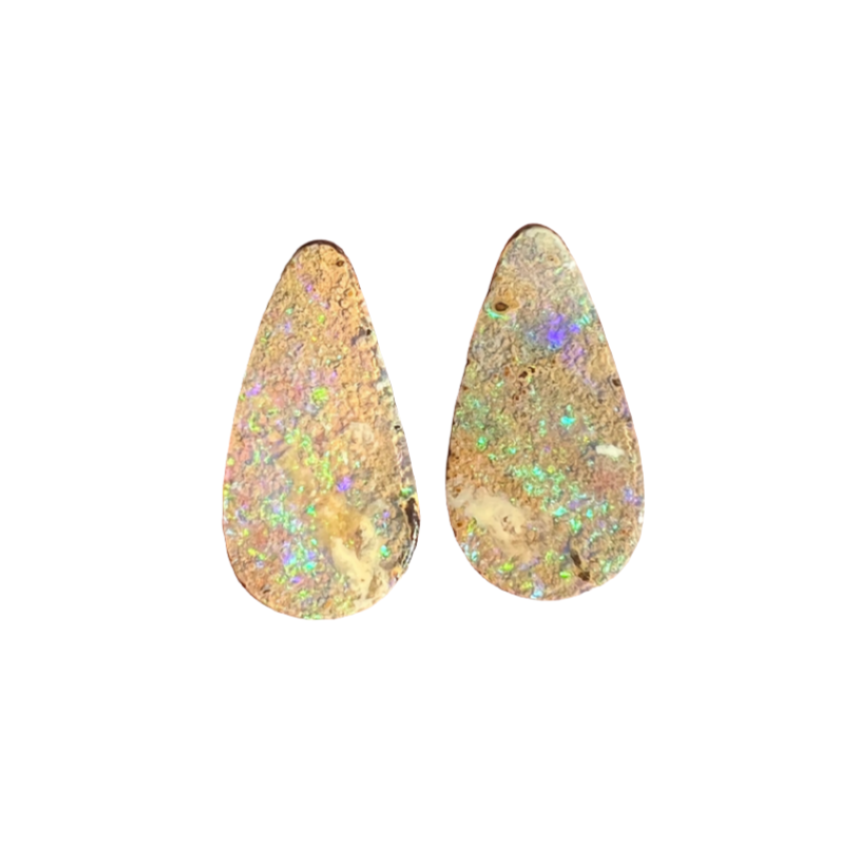 6.55 Ct teardrop boulder opal pair