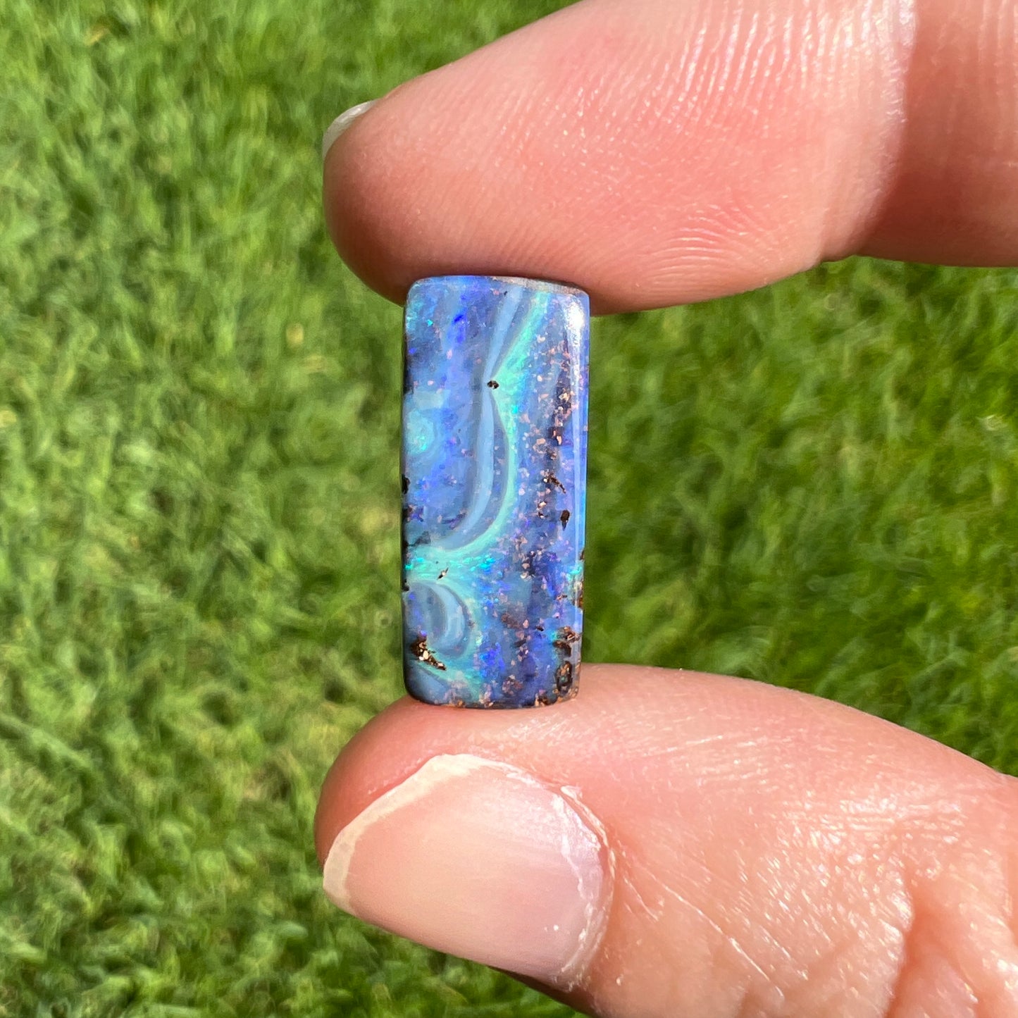 6.49 Ct rectangle boulder opal