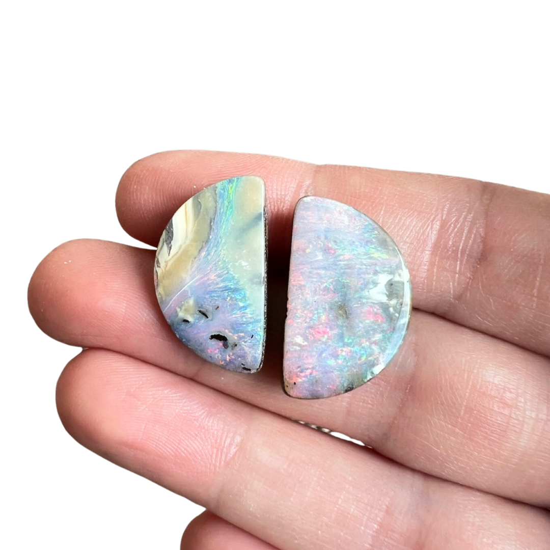 24.18 Ct pastel boulder opal pair