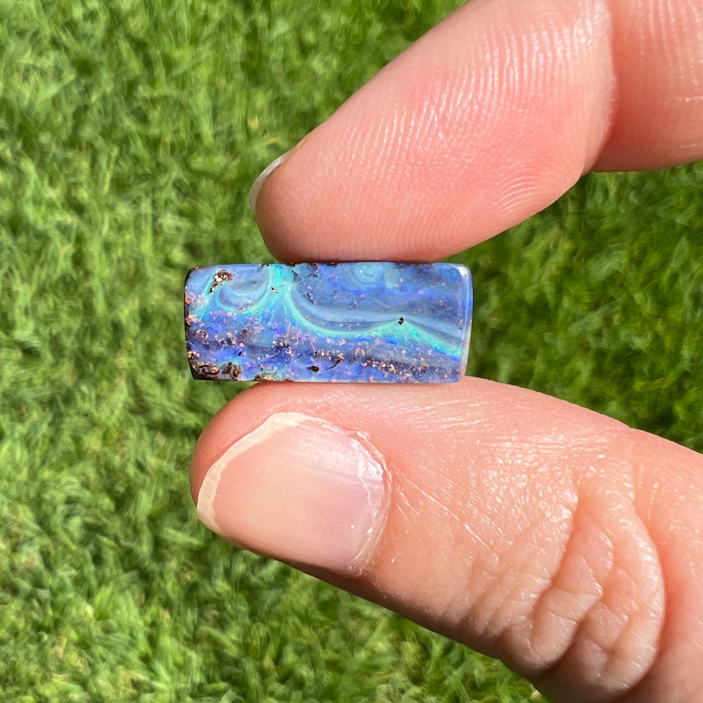 6.49 Ct rectangle boulder opal