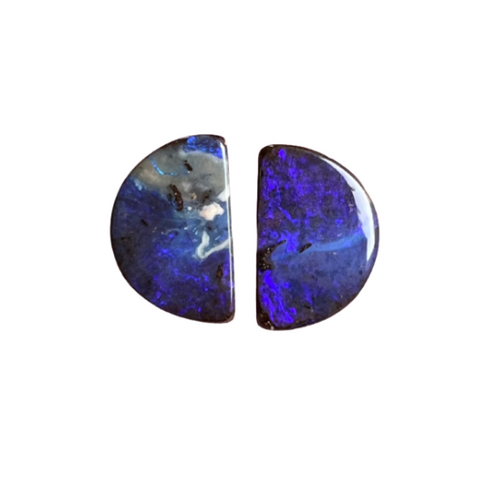 9.42 Ct purple boulder opal pair