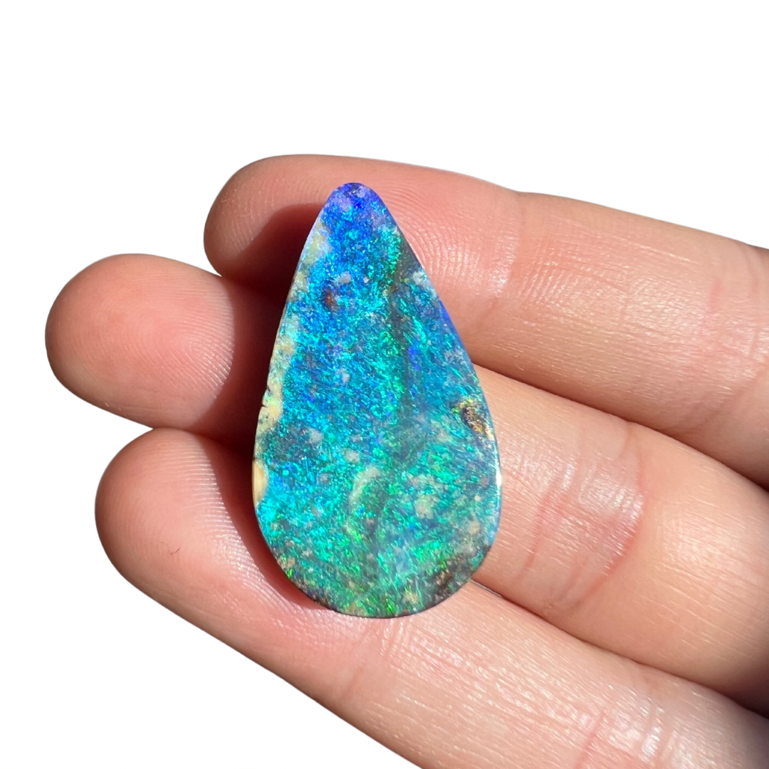 21.16 Ct large green-blue boulder opal