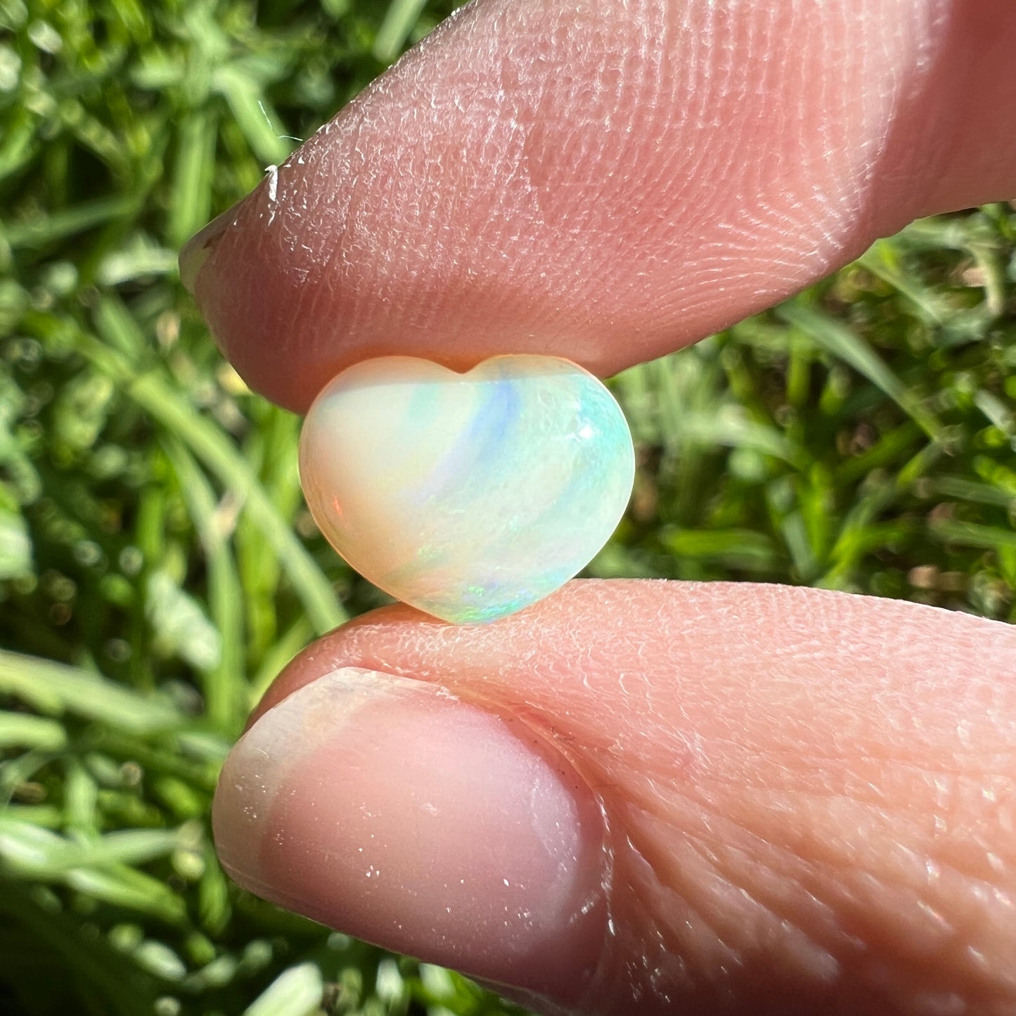 1.84 Ct crystal heart boulder opal