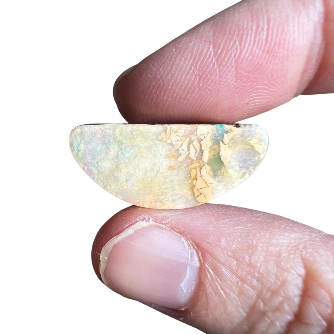 15.81 Ct half-circle boulder opal pair