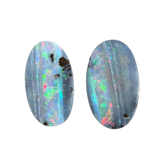 10.97 Ct oval boulder opal pair
