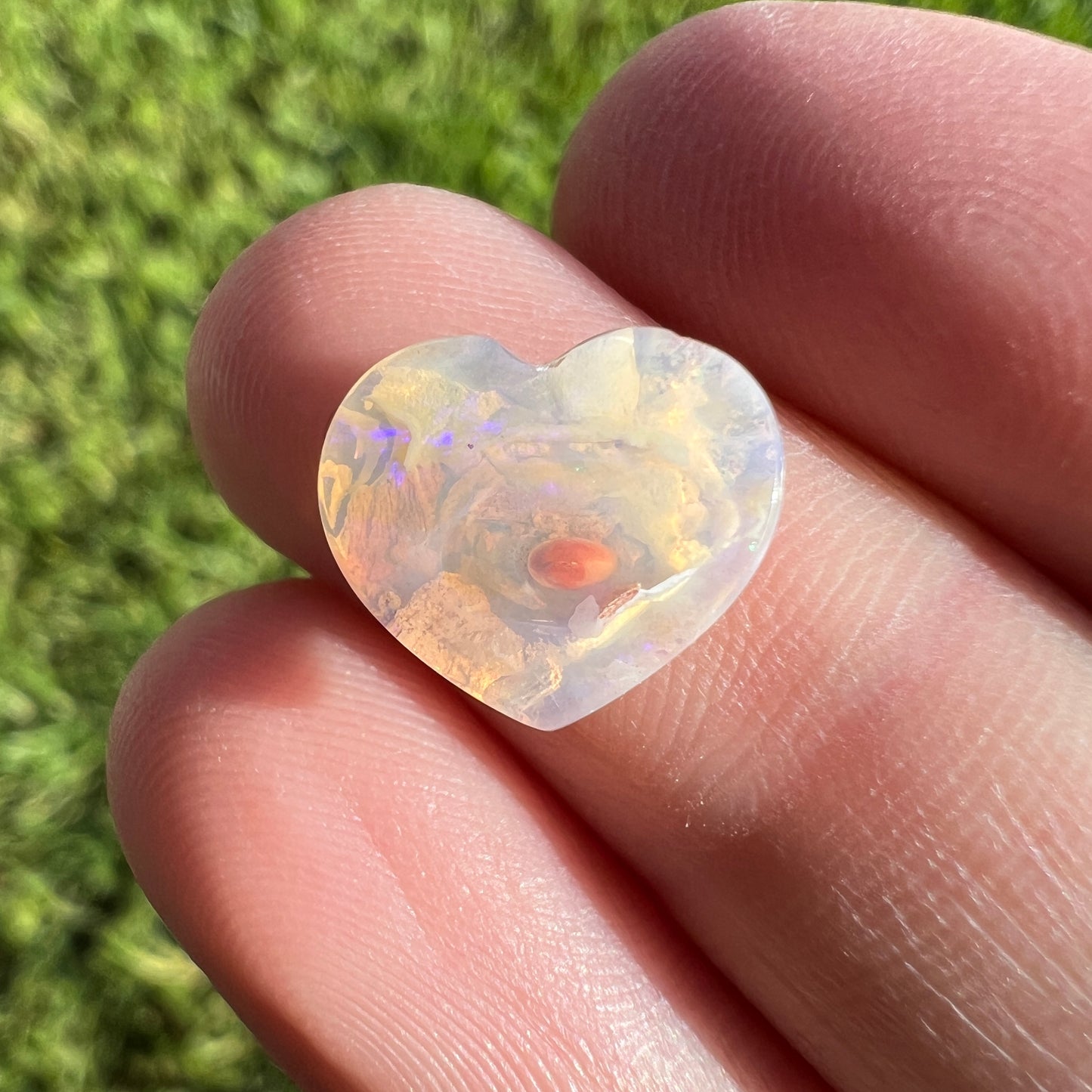 2.25 Ct wood replacement heart opal