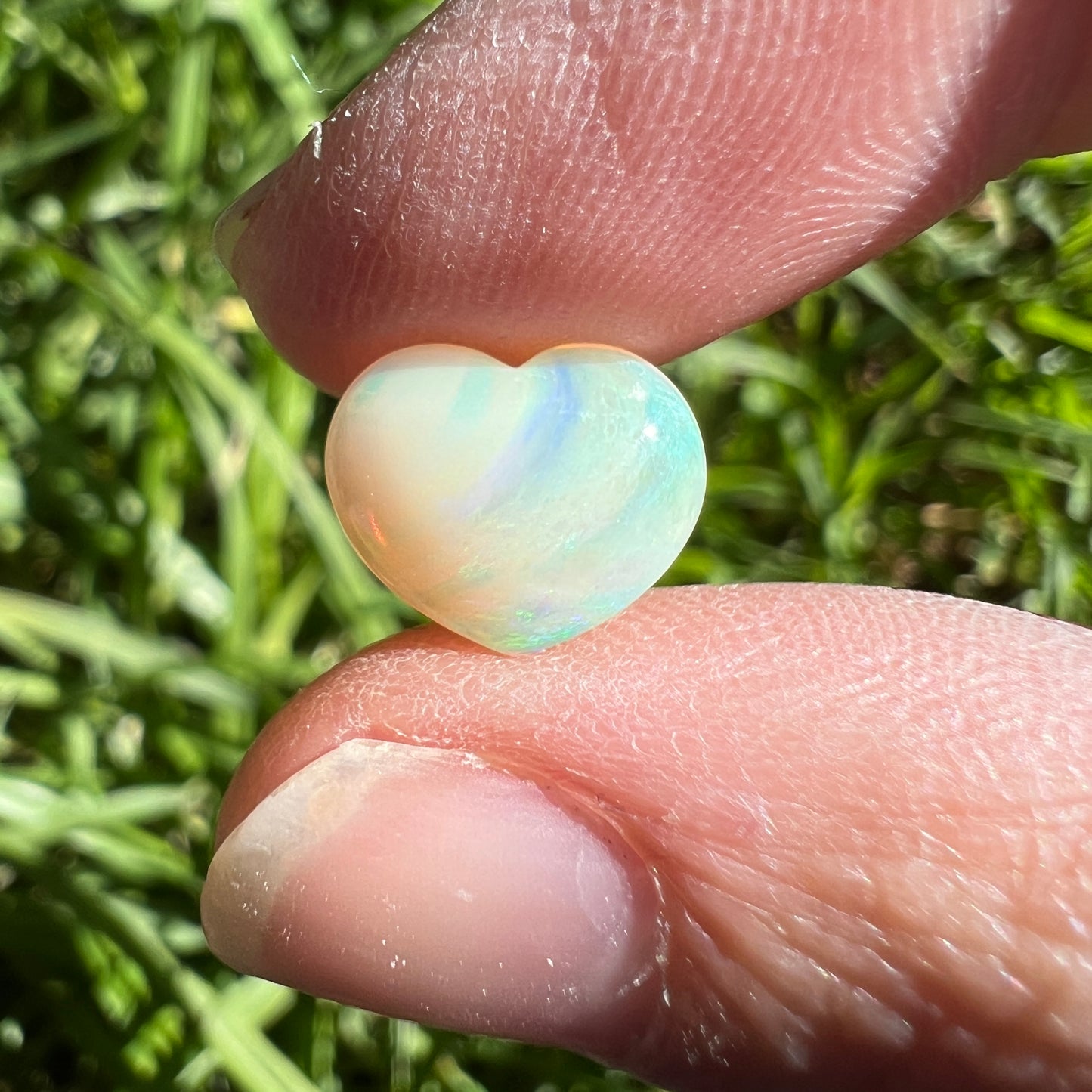 1.84 Ct crystal heart boulder opal