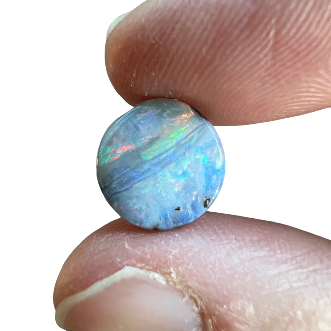 2.76 Ct small round pastel boulder opal