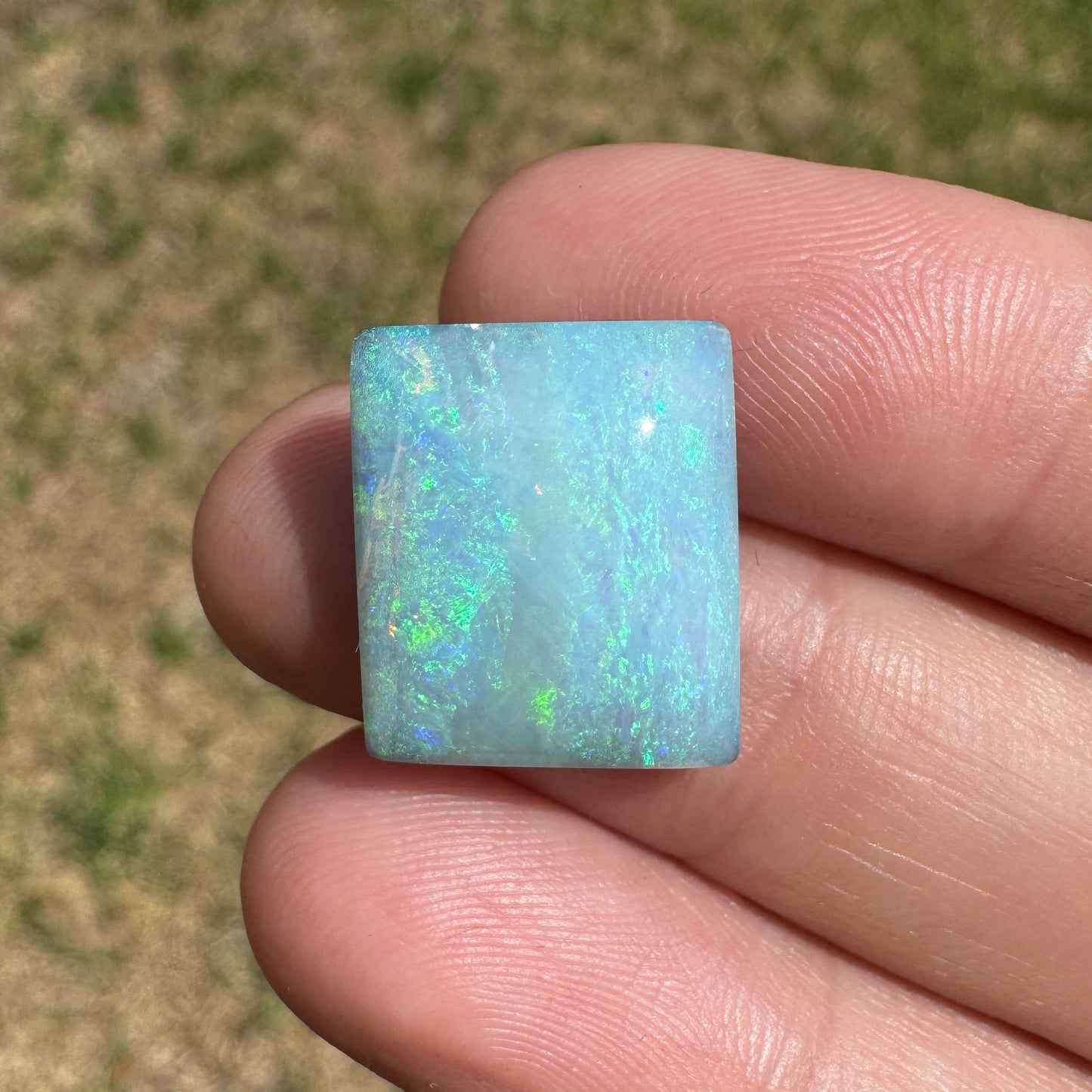 10.49 Ct green and ice blue boulder opal - Broken River Mining