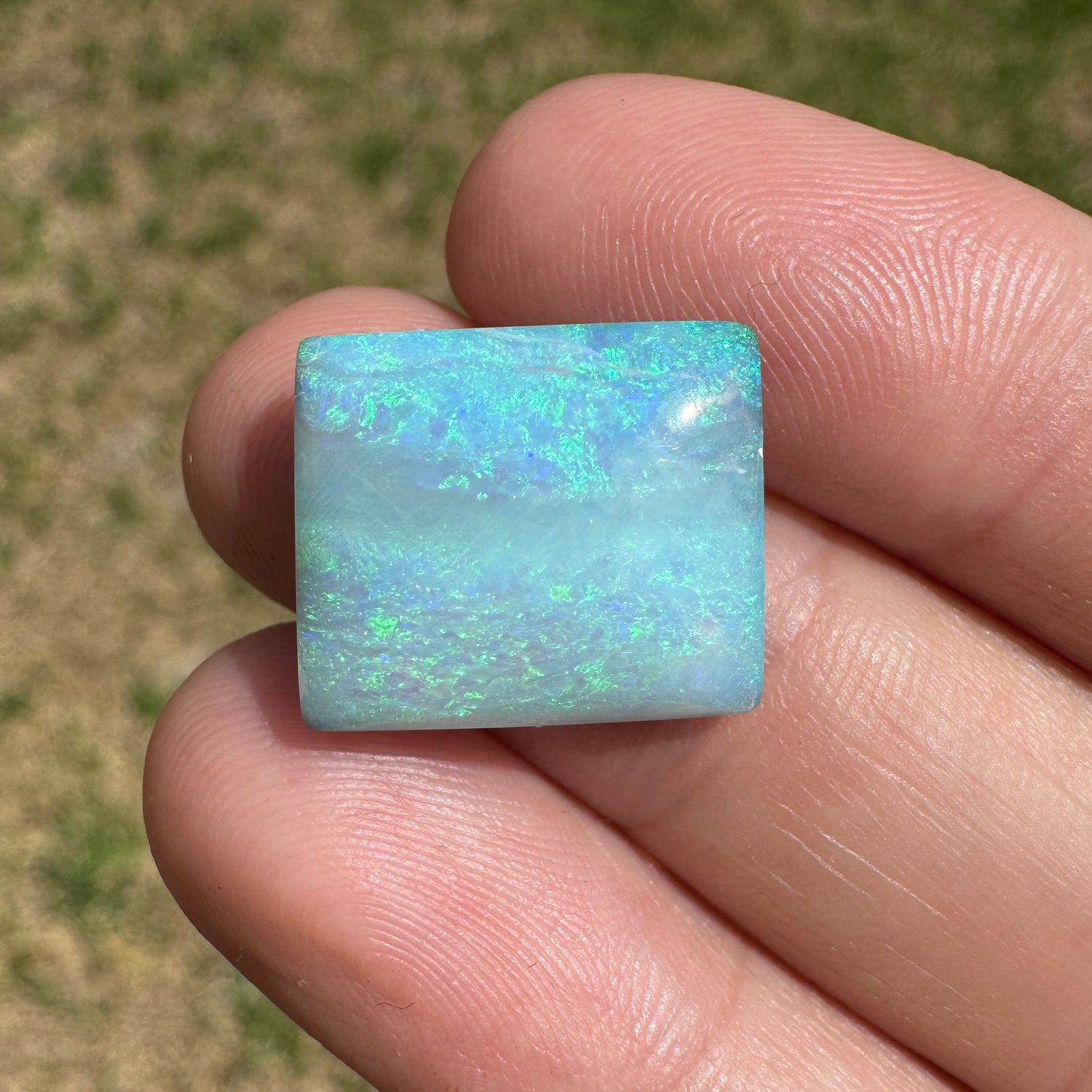 10.49 Ct green and ice blue boulder opal - Broken River Mining