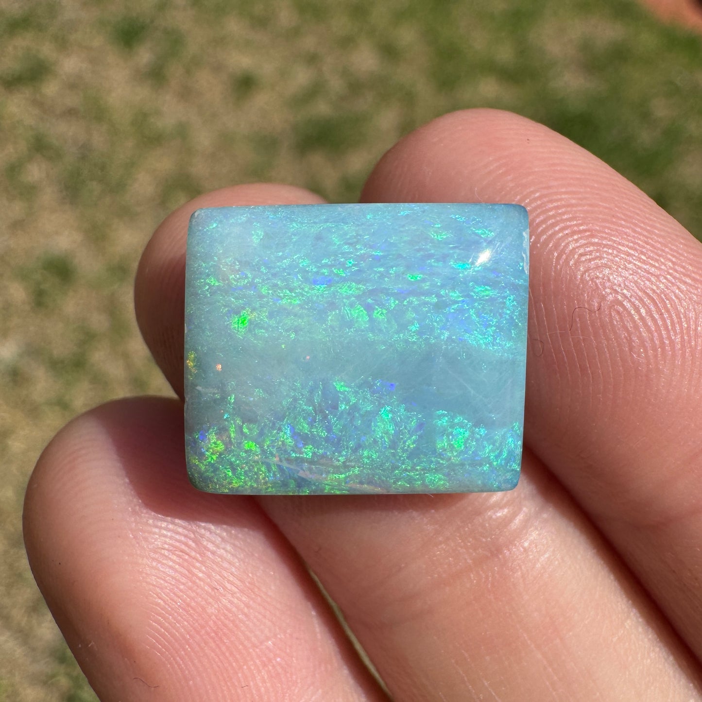 10.49 Ct green and ice blue boulder opal - Broken River Mining