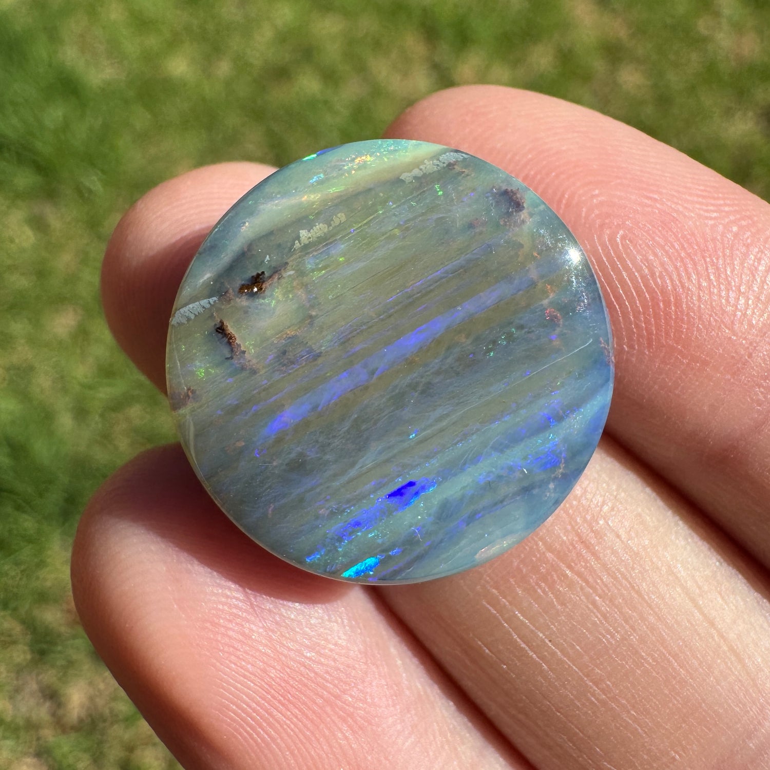 16.42 Ct striped circle boulder opal - Broken River Mining