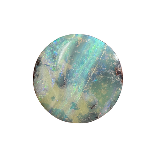7.34 Ct green swirly boulder opal - Broken River Mining