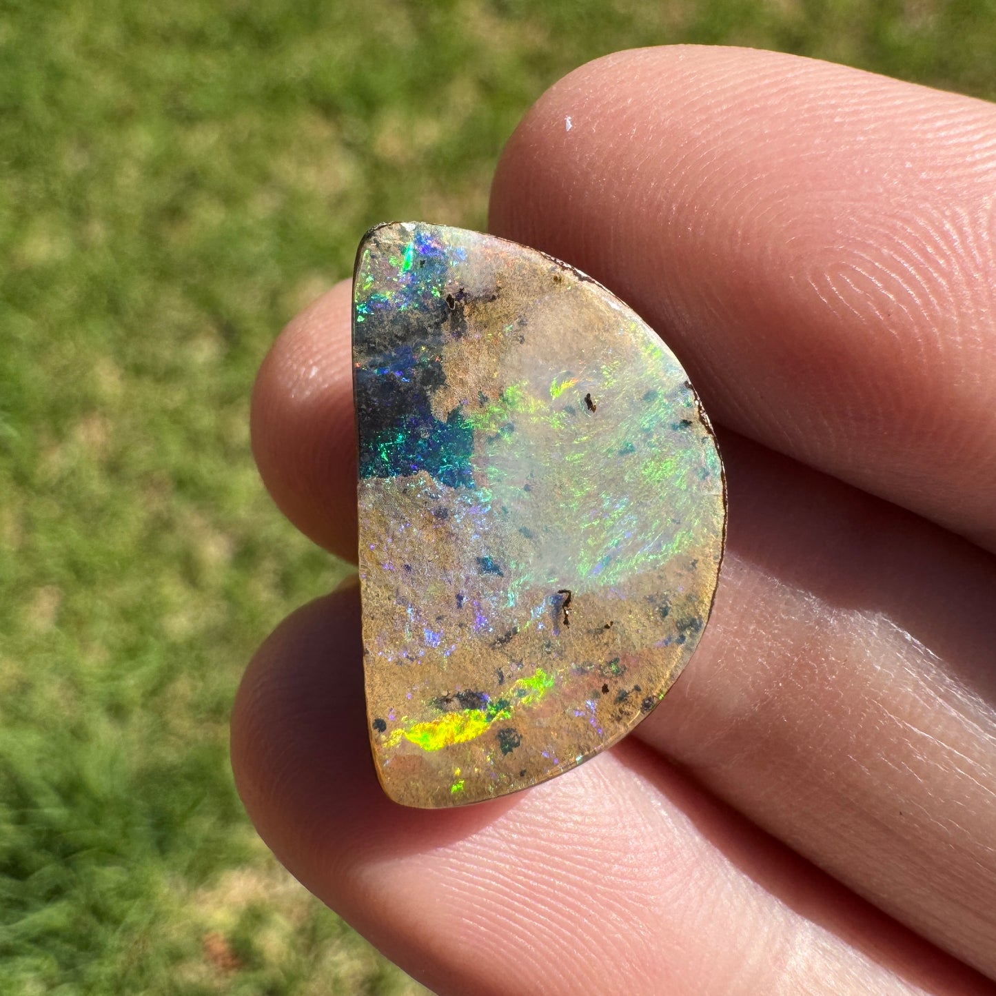 8.23 Ct half-circle boulder opal - Broken River Mining