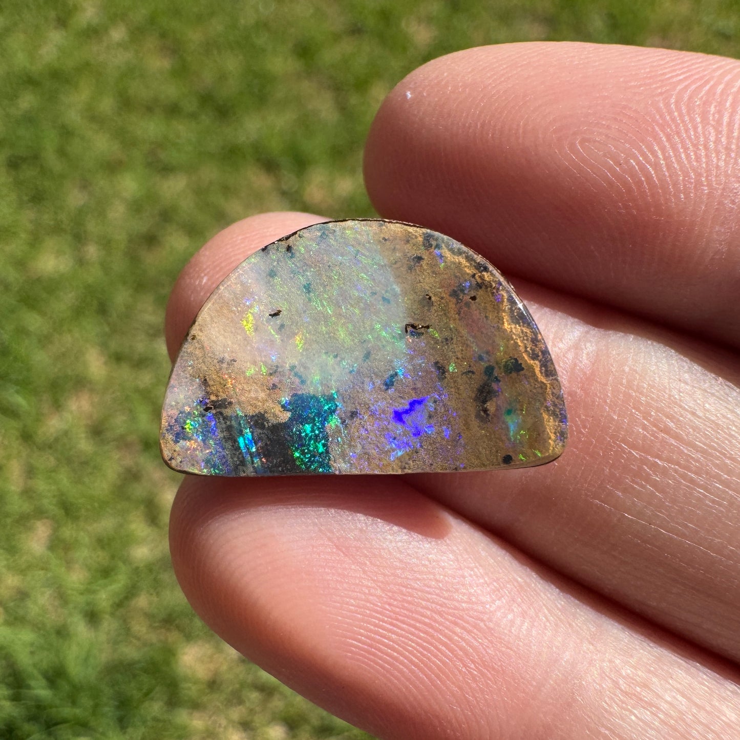 8.23 Ct half-circle boulder opal - Broken River Mining