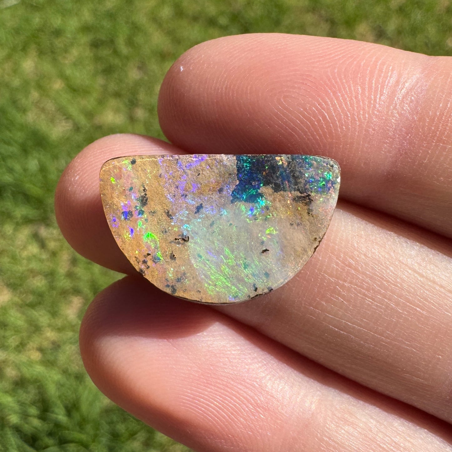 8.23 Ct half-circle boulder opal - Broken River Mining