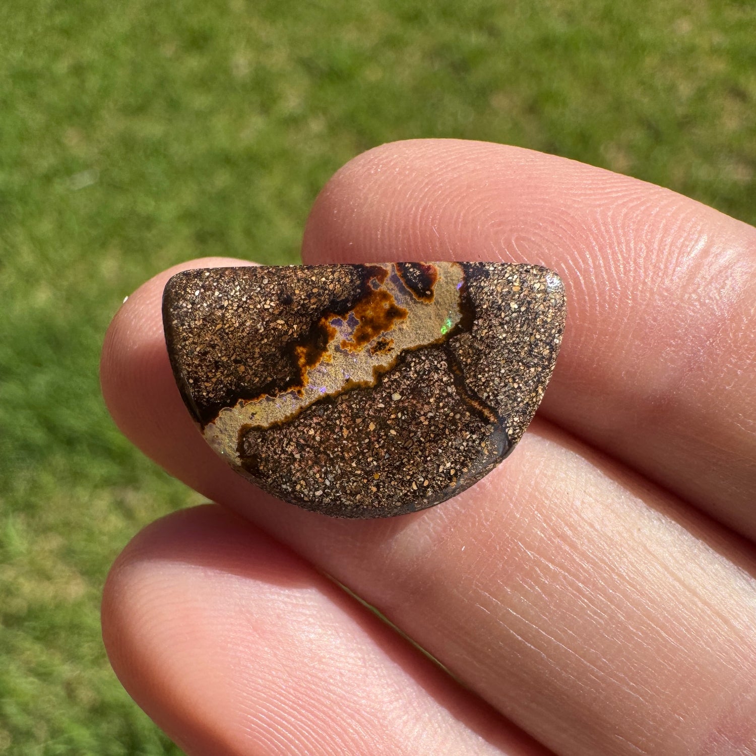 8.23 Ct half-circle boulder opal - Broken River Mining