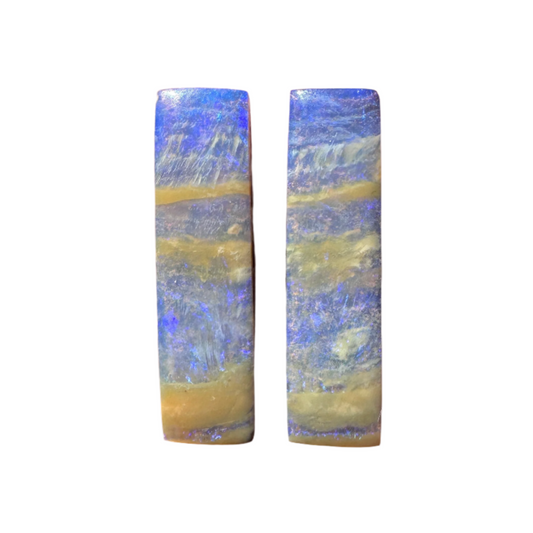 10.35 Ct long rectangle boulder opal pair