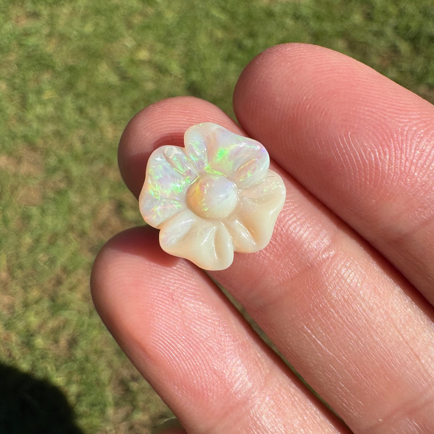 3.41 Ct carved flower opal