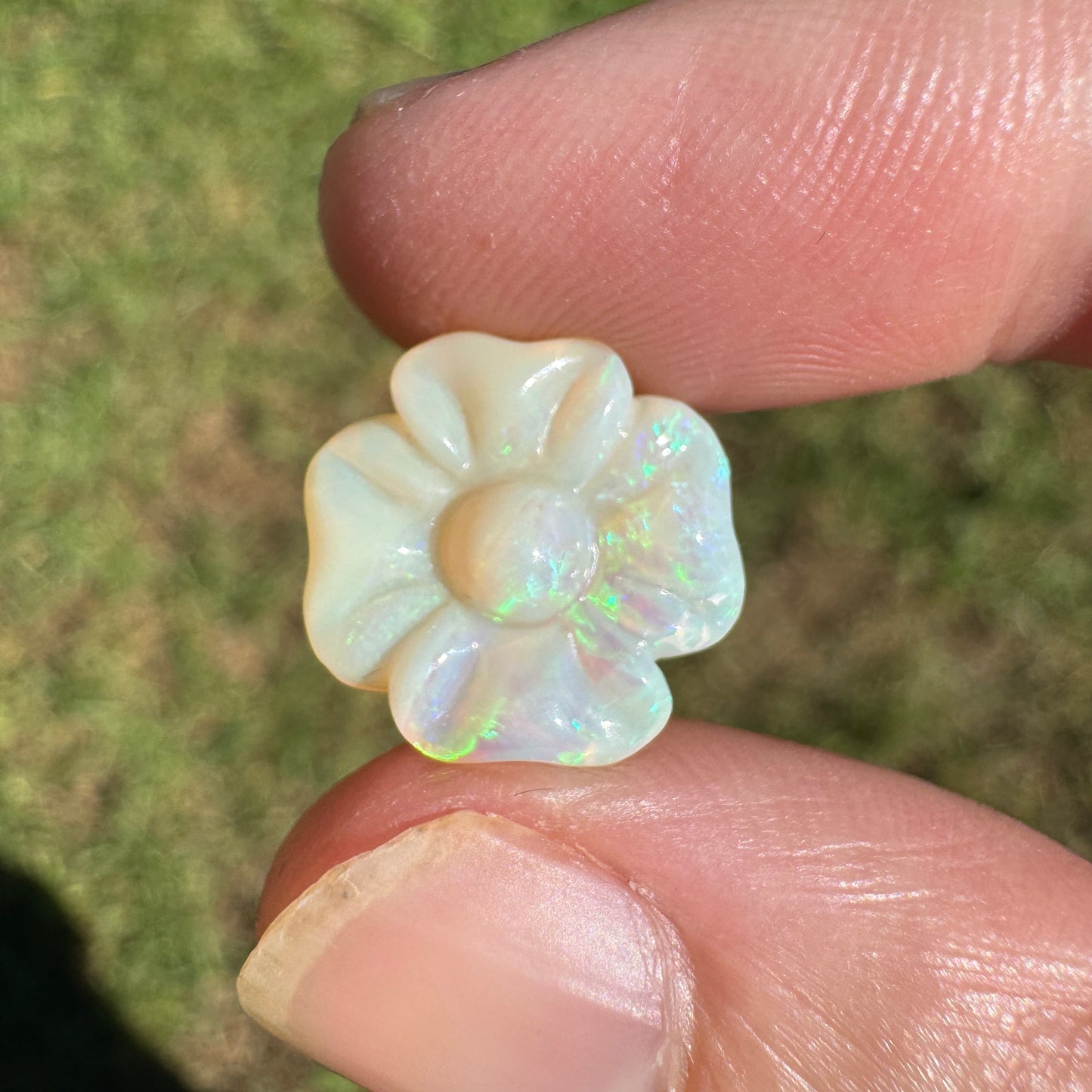 3.41 Ct carved flower opal