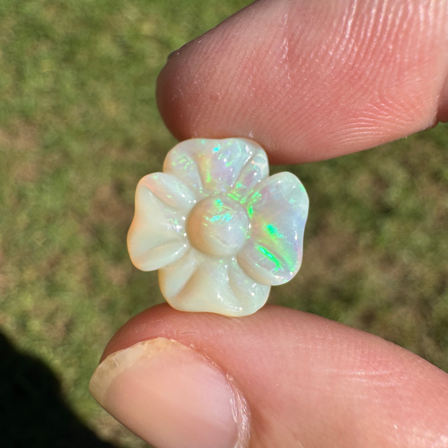 3.41 Ct carved flower opal