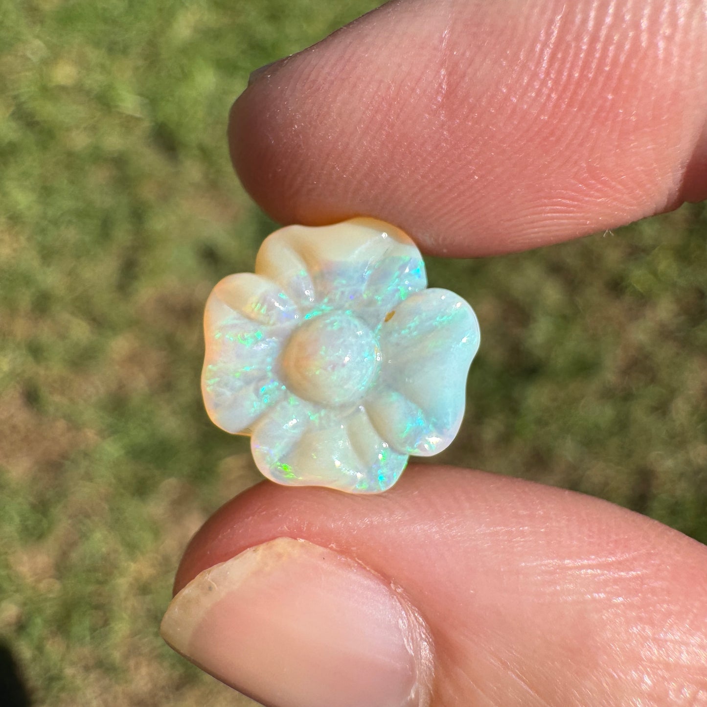3.46 Ct carved flower opal