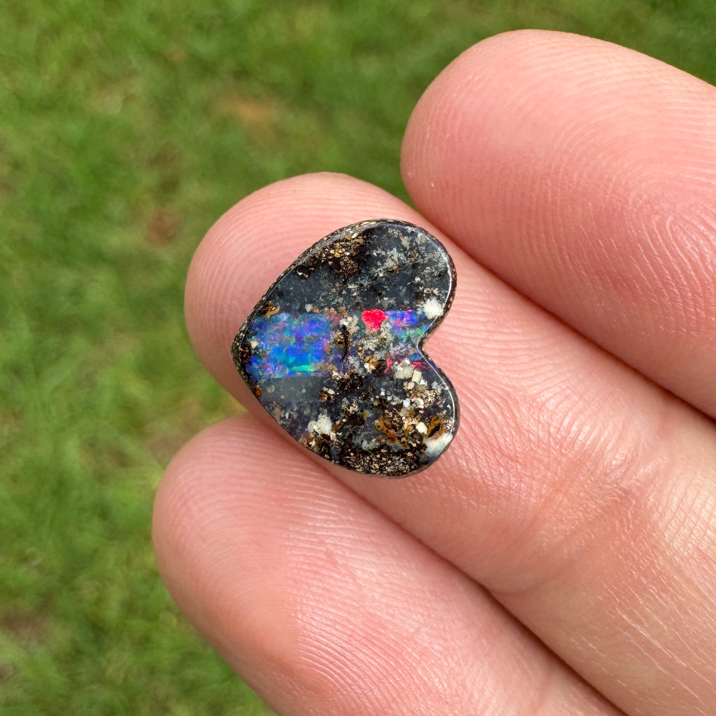 2.46 Ct small heart boulder opal