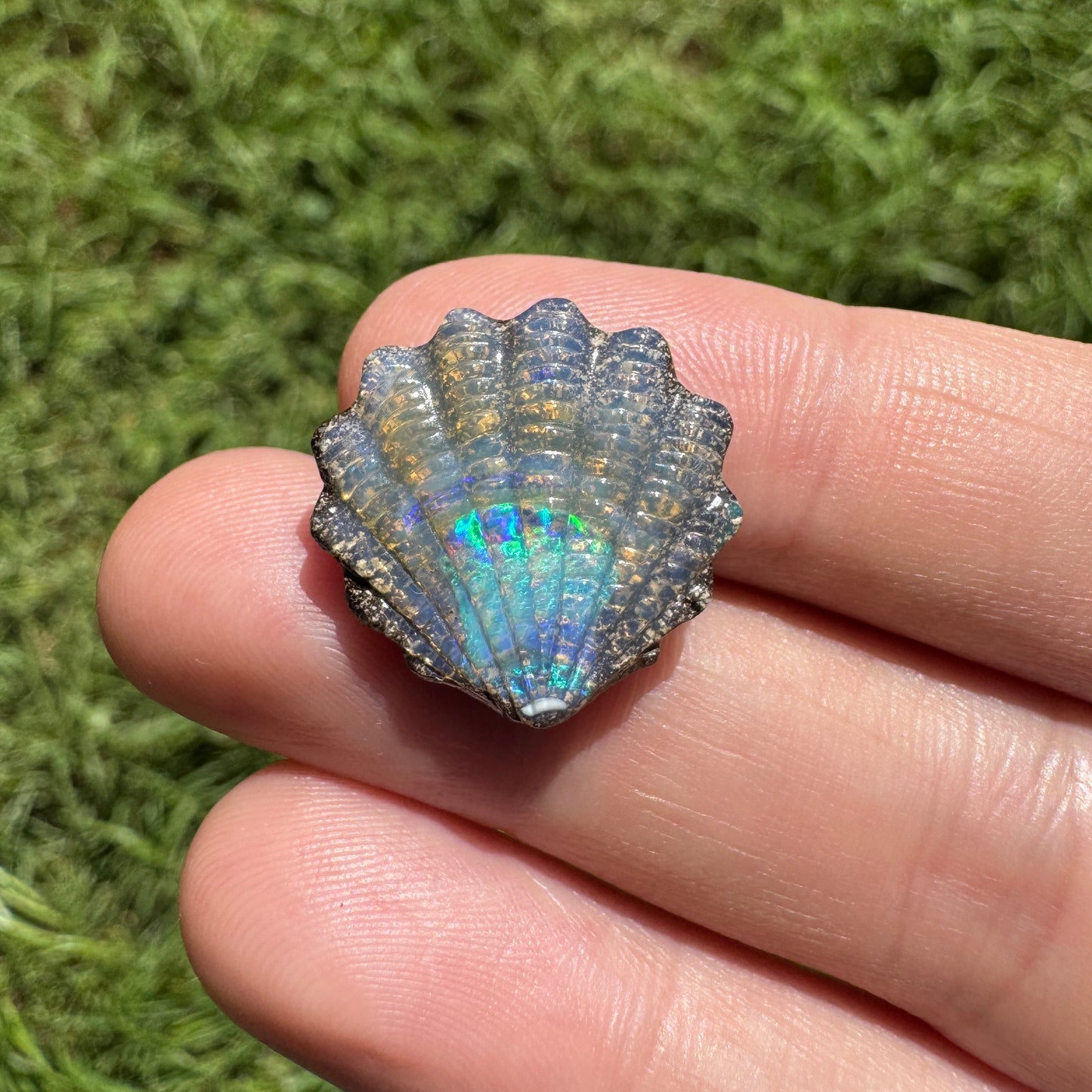 48.85 Ct three piece boulder opal shell set