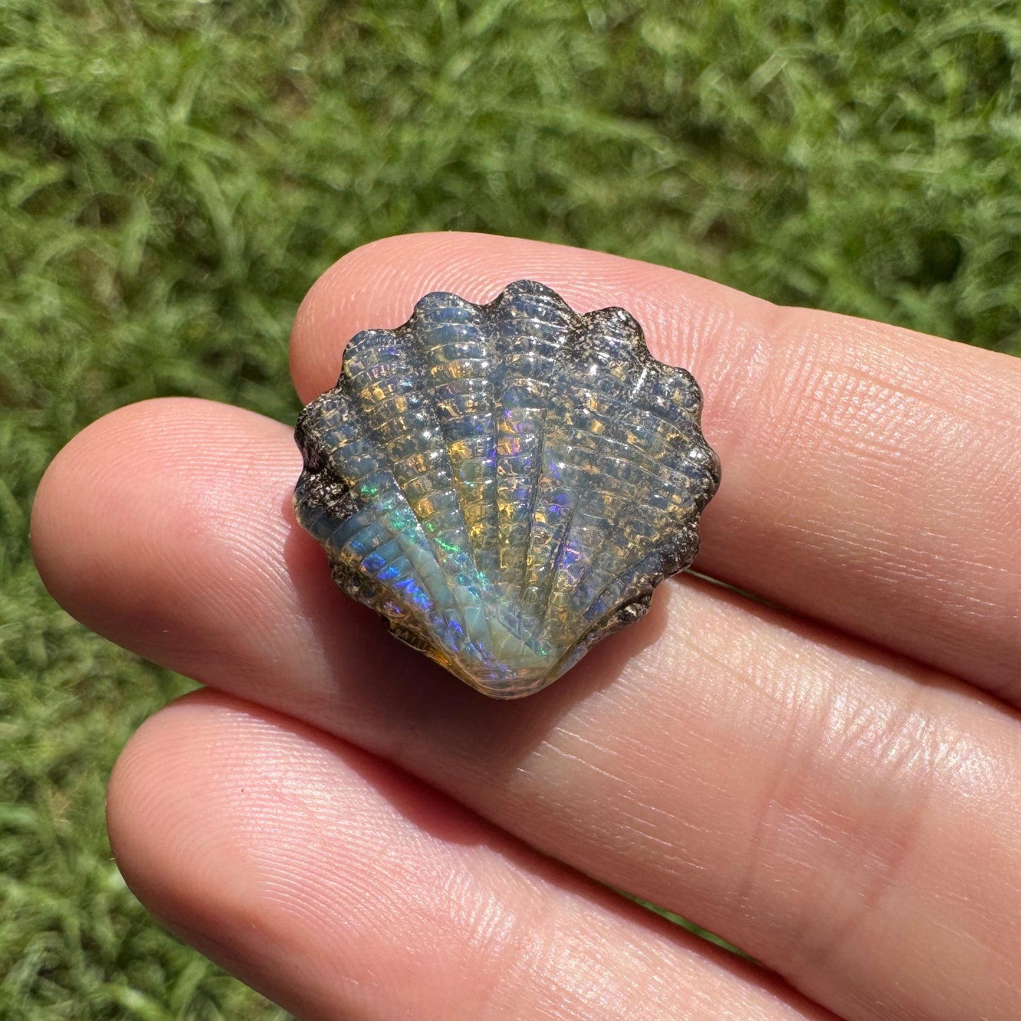 48.85 Ct three piece boulder opal shell set