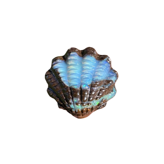 8.42 Ct fan shell boulder opal carving