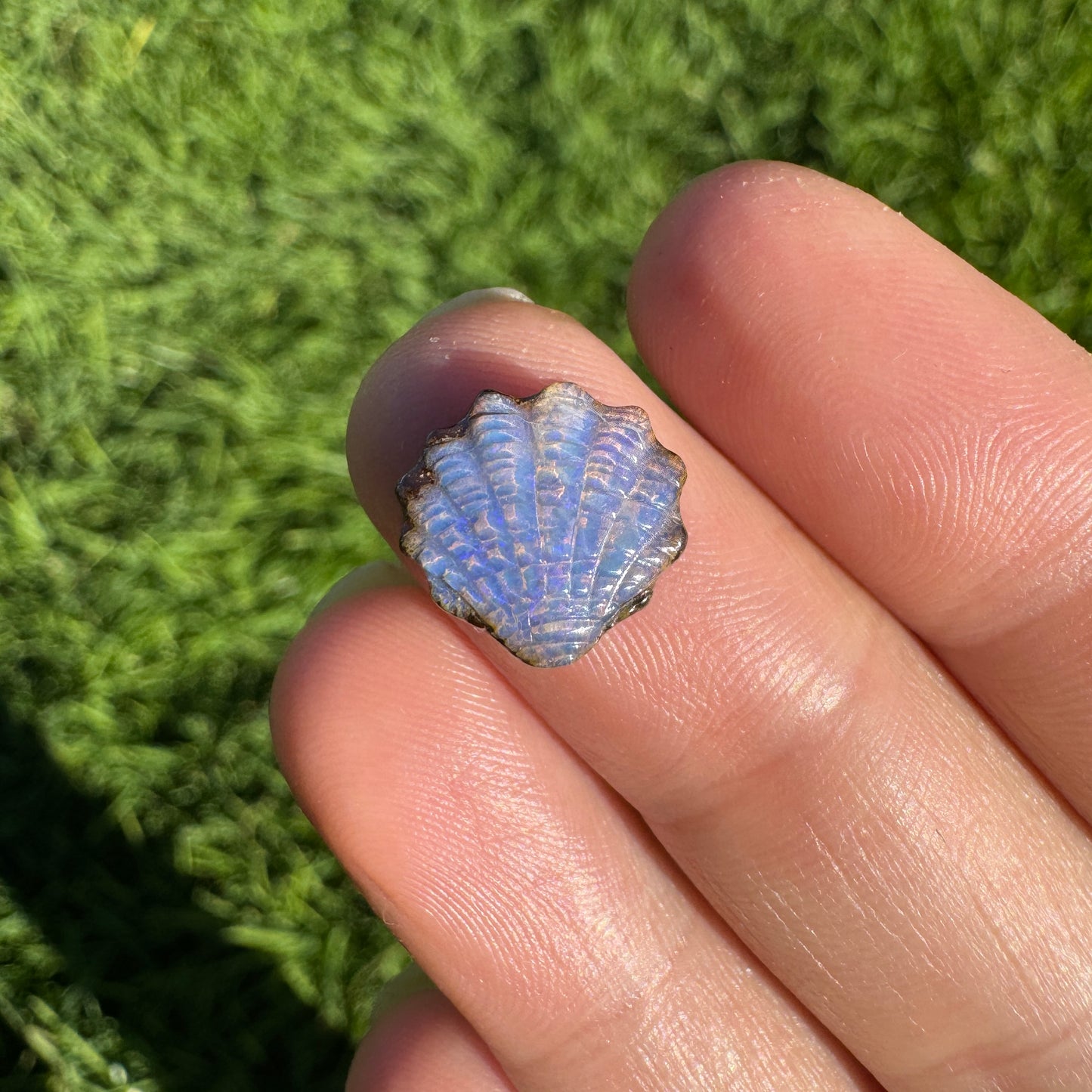 3.53 Ct small fan shell boulder opal
