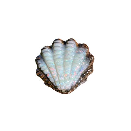 5.29 Ct small fan shell boulder opal carving