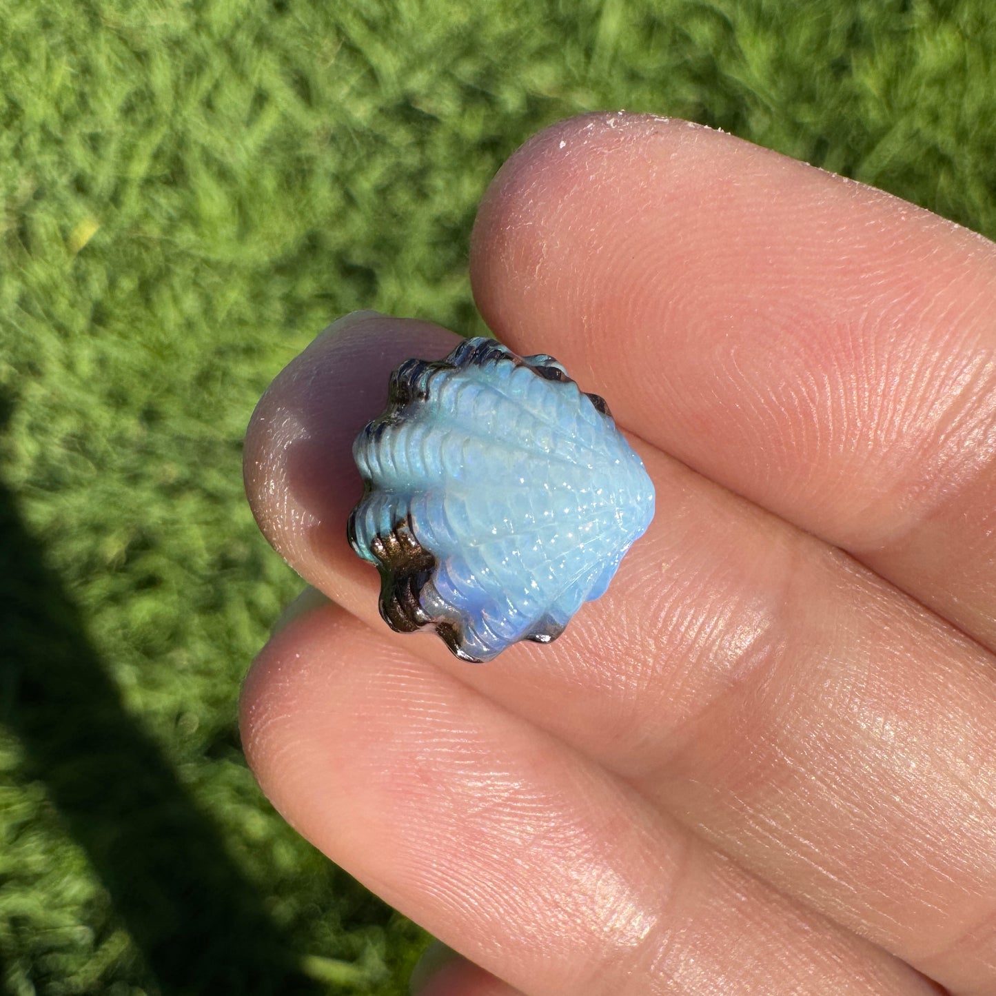 5.65 Ct small fan shell boulder opal carving