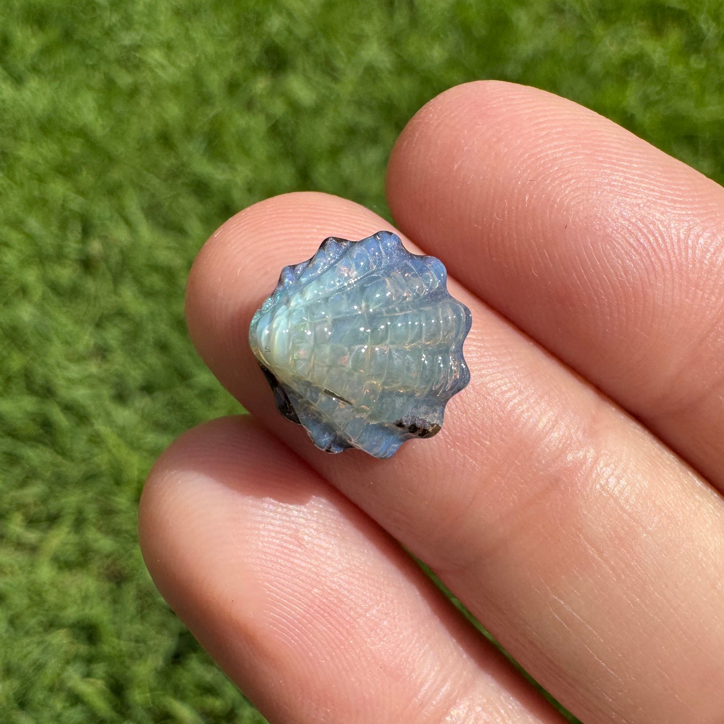 4.44 Ct small fan shell boulder opal