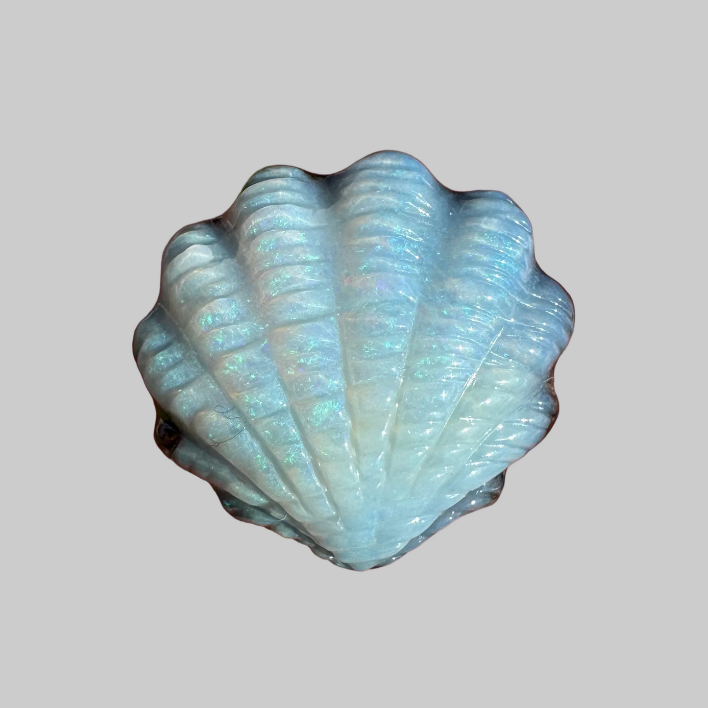 6.10 Ct shell boulder opal carving