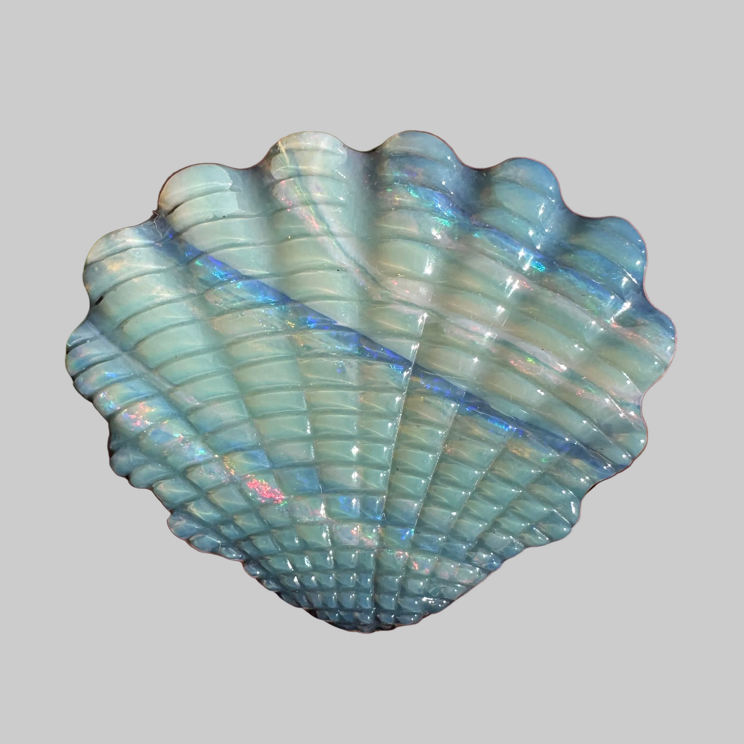 29.46 Ct large shell boulder opal carving