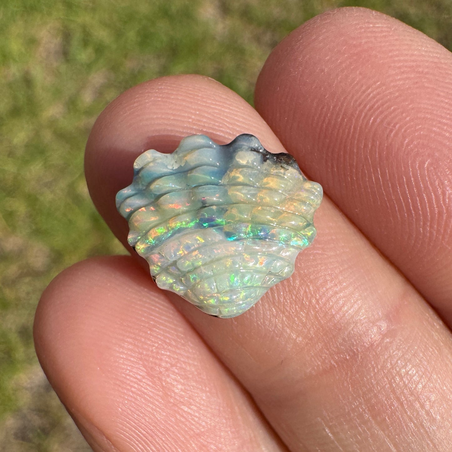 4.12 Ct shell boulder opal carving