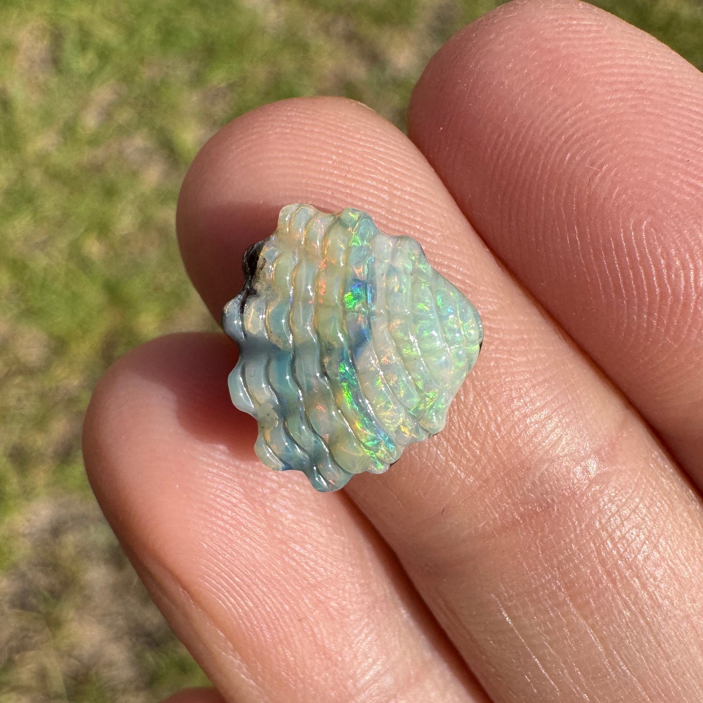4.12 Ct shell boulder opal carving
