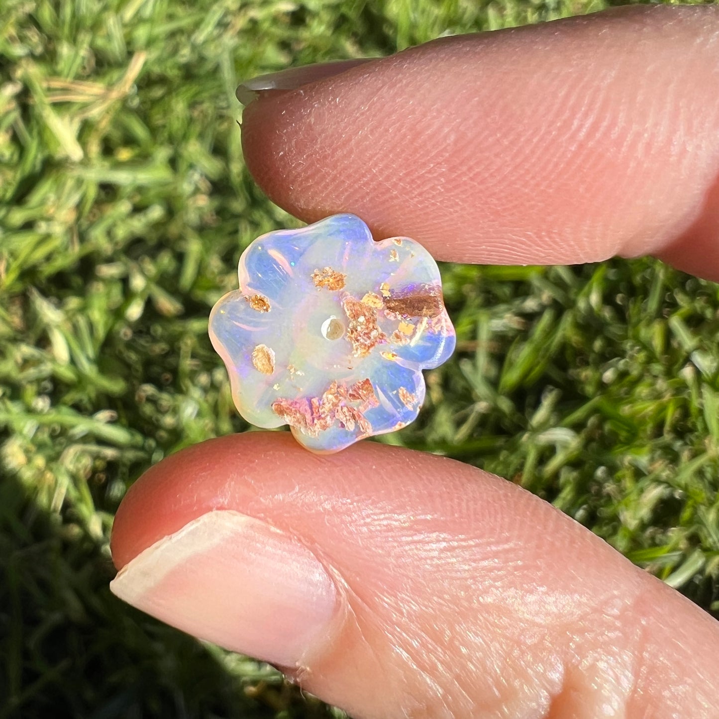 3.57 Ct carved flower opal