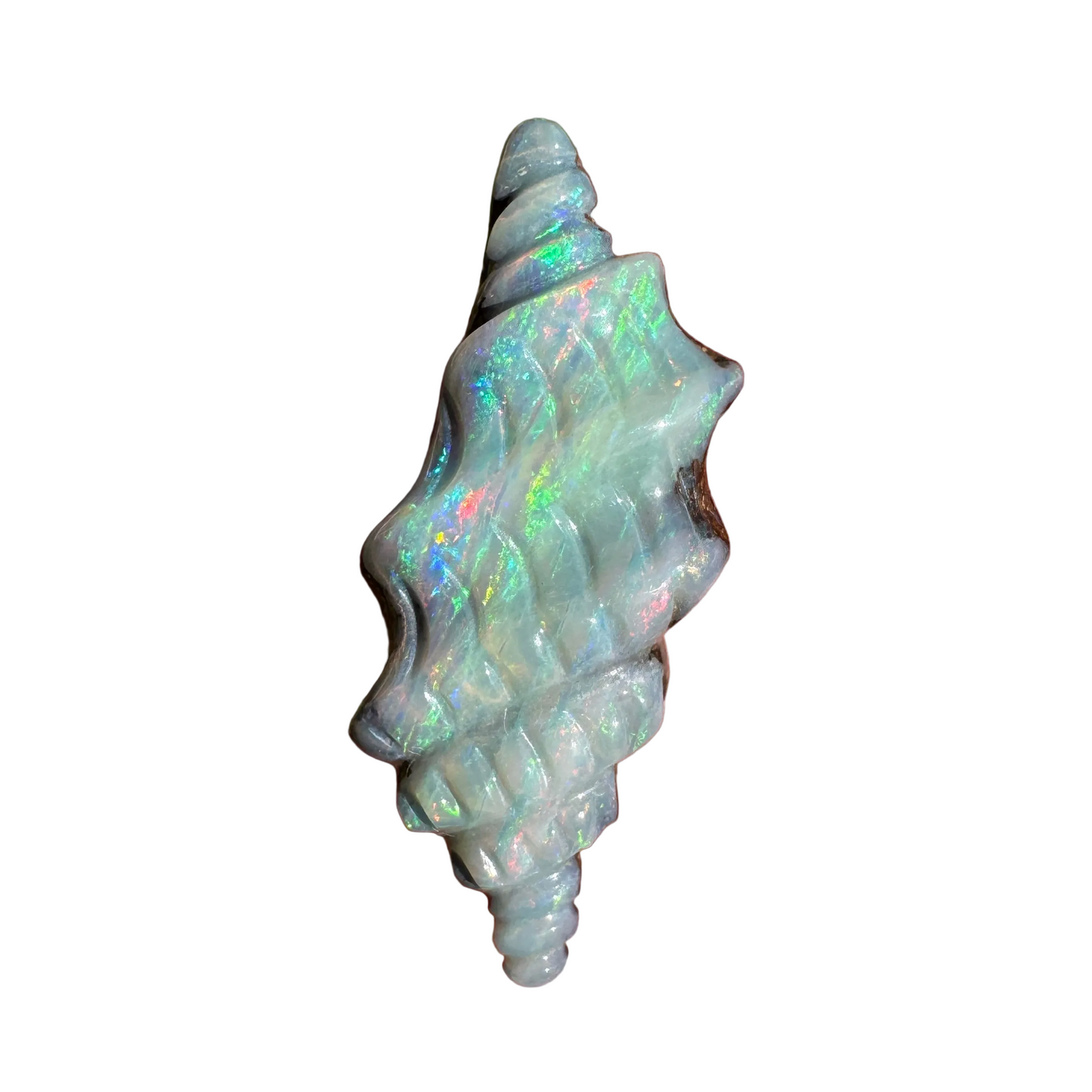 7.35 Ct spiral shell boulder opal carving